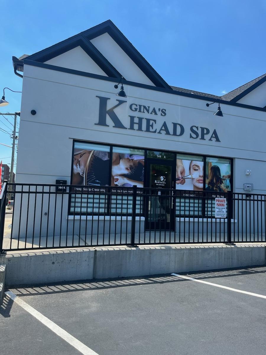 The Gina's K Head Spa storefront at 144 2nd Street, Mineola